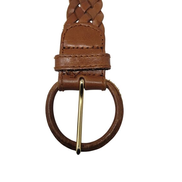 Vtg Western Boho Camel Brown Braided Weaved Genuine Leather Belt Sz 2XL 38" - Picture 2 of 14